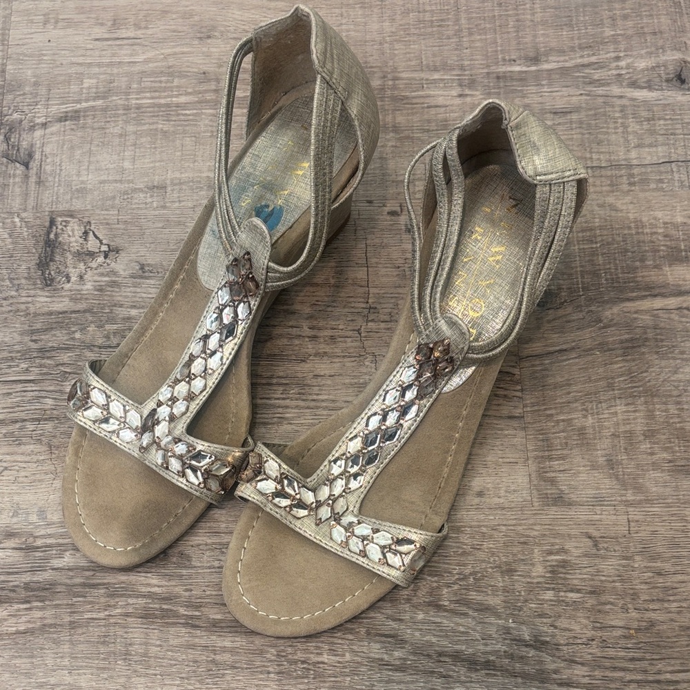 New York Transit Taupe and Snakeskin Sandals